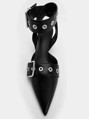 Charles & Keith Grommet Strap Kitten Heels Size 6.5